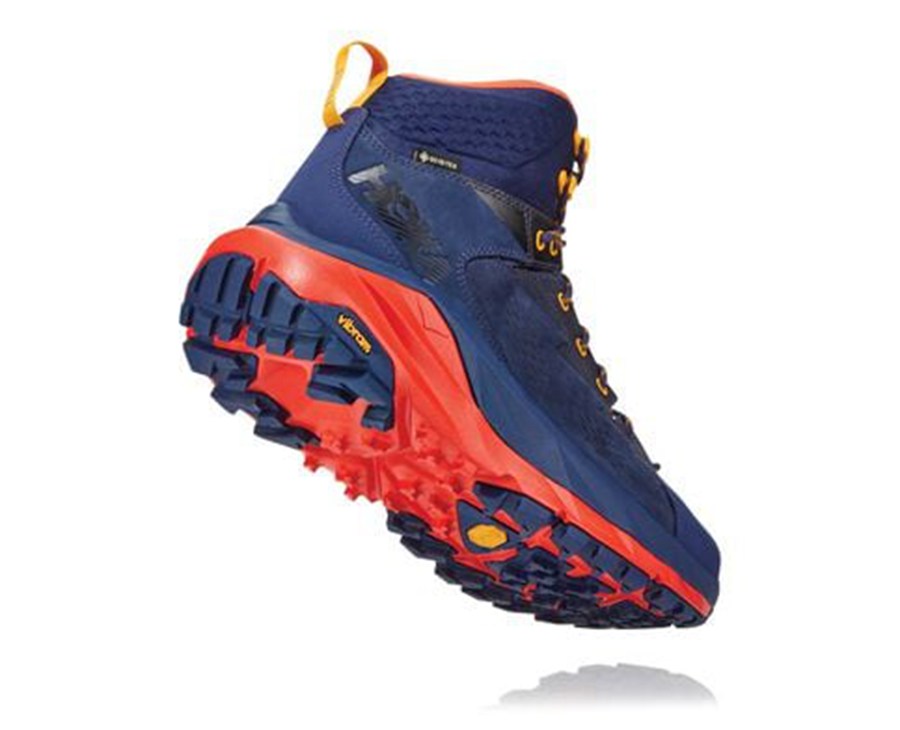 Hoka Australia One One Kaha GORE-TEX - Mens Hiking Boots Blue/Red - HGNPK-0715